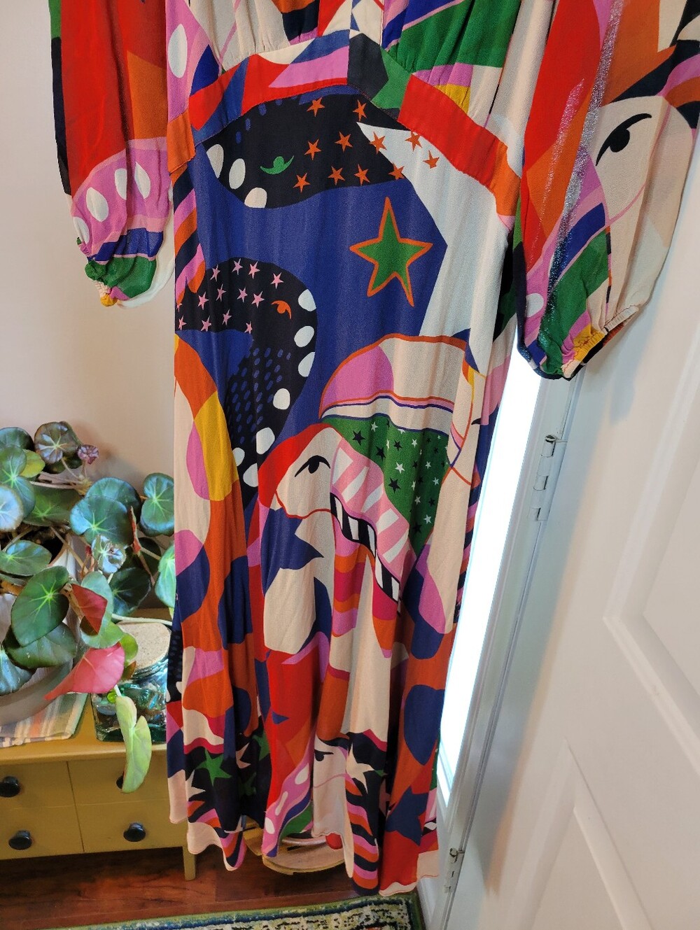 FARM Rio Multicolor Graphic Maxi Dress - Blue, Pink, Orange, Green, White - Picture 4 of 7